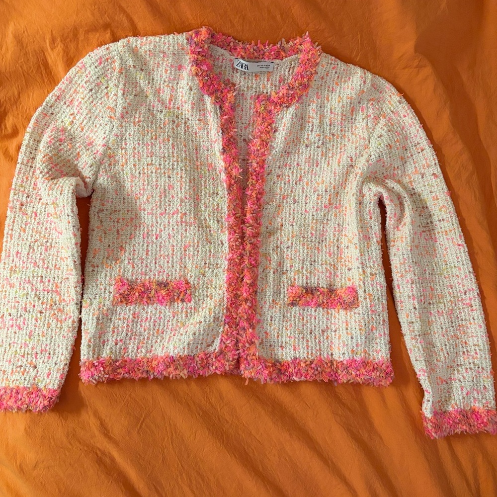 Zara Multicolor Tweed Blazer